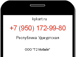 Информация о номере телефона +7 (950) 172-99-80: регион, оператор