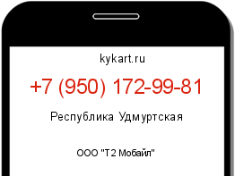 Информация о номере телефона +7 (950) 172-99-81: регион, оператор