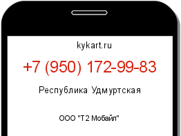 Информация о номере телефона +7 (950) 172-99-83: регион, оператор