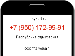 Информация о номере телефона +7 (950) 172-99-91: регион, оператор