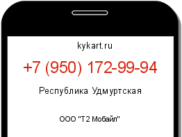 Информация о номере телефона +7 (950) 172-99-94: регион, оператор