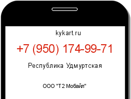 Информация о номере телефона +7 (950) 174-99-71: регион, оператор