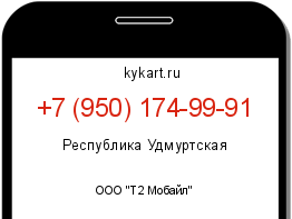 Информация о номере телефона +7 (950) 174-99-91: регион, оператор