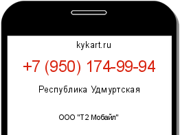 Информация о номере телефона +7 (950) 174-99-94: регион, оператор