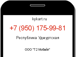 Информация о номере телефона +7 (950) 175-99-81: регион, оператор