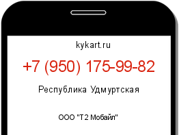 Информация о номере телефона +7 (950) 175-99-82: регион, оператор