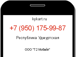 Информация о номере телефона +7 (950) 175-99-87: регион, оператор