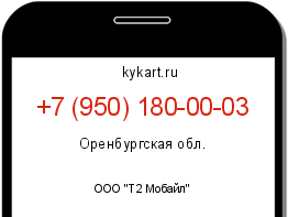Информация о номере телефона +7 (950) 180-00-03: регион, оператор