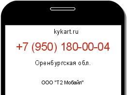 Информация о номере телефона +7 (950) 180-00-04: регион, оператор