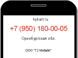 Информация о номере телефона +7 (950) 180-00-05: регион, оператор