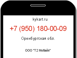 Информация о номере телефона +7 (950) 180-00-09: регион, оператор