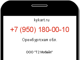 Информация о номере телефона +7 (950) 180-00-10: регион, оператор