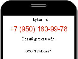 Информация о номере телефона +7 (950) 180-99-78: регион, оператор