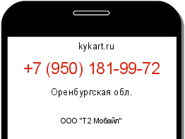 Информация о номере телефона +7 (950) 181-99-72: регион, оператор