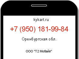 Информация о номере телефона +7 (950) 181-99-84: регион, оператор