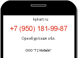 Информация о номере телефона +7 (950) 181-99-87: регион, оператор