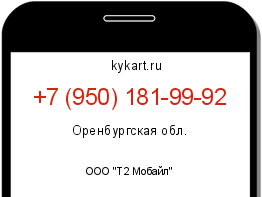Информация о номере телефона +7 (950) 181-99-92: регион, оператор