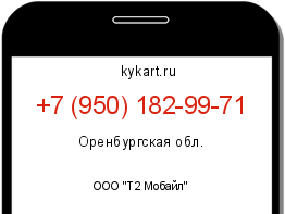 Информация о номере телефона +7 (950) 182-99-71: регион, оператор