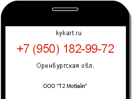 Информация о номере телефона +7 (950) 182-99-72: регион, оператор