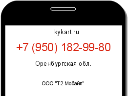 Информация о номере телефона +7 (950) 182-99-80: регион, оператор