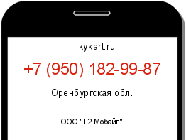 Информация о номере телефона +7 (950) 182-99-87: регион, оператор