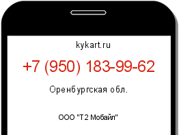 Информация о номере телефона +7 (950) 183-99-62: регион, оператор
