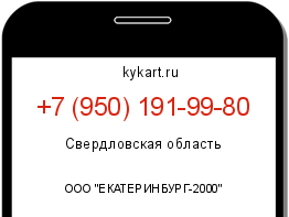 Информация о номере телефона +7 (950) 191-99-80: регион, оператор