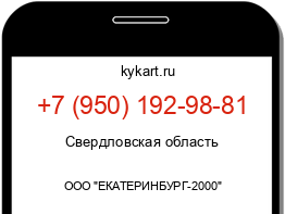 Информация о номере телефона +7 (950) 192-98-81: регион, оператор