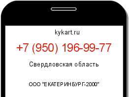 Информация о номере телефона +7 (950) 196-99-77: регион, оператор