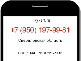 Информация о номере телефона +7 (950) 197-99-81: регион, оператор