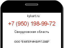 Информация о номере телефона +7 (950) 198-99-72: регион, оператор
