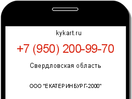 Информация о номере телефона +7 (950) 200-99-70: регион, оператор