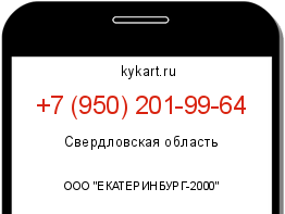 Информация о номере телефона +7 (950) 201-99-64: регион, оператор