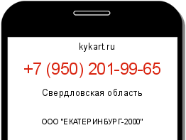 Информация о номере телефона +7 (950) 201-99-65: регион, оператор