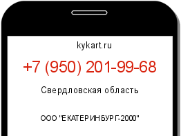 Информация о номере телефона +7 (950) 201-99-68: регион, оператор
