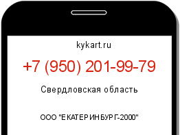 Информация о номере телефона +7 (950) 201-99-79: регион, оператор