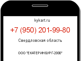 Информация о номере телефона +7 (950) 201-99-80: регион, оператор