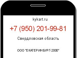 Информация о номере телефона +7 (950) 201-99-81: регион, оператор