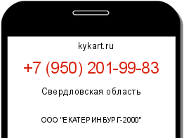 Информация о номере телефона +7 (950) 201-99-83: регион, оператор