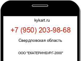 Информация о номере телефона +7 (950) 203-98-68: регион, оператор