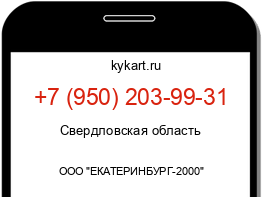 Информация о номере телефона +7 (950) 203-99-31: регион, оператор