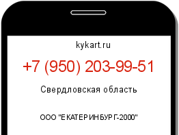 Информация о номере телефона +7 (950) 203-99-51: регион, оператор