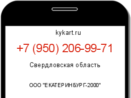 Информация о номере телефона +7 (950) 206-99-71: регион, оператор