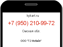 Информация о номере телефона +7 (950) 210-99-72: регион, оператор