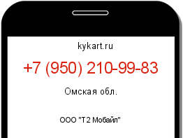 Информация о номере телефона +7 (950) 210-99-83: регион, оператор