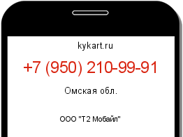 Информация о номере телефона +7 (950) 210-99-91: регион, оператор