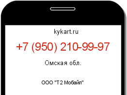 Информация о номере телефона +7 (950) 210-99-97: регион, оператор