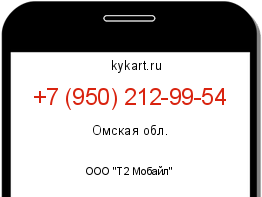 Информация о номере телефона +7 (950) 212-99-54: регион, оператор