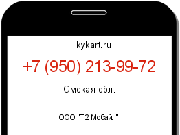Информация о номере телефона +7 (950) 213-99-72: регион, оператор