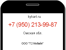 Информация о номере телефона +7 (950) 213-99-87: регион, оператор